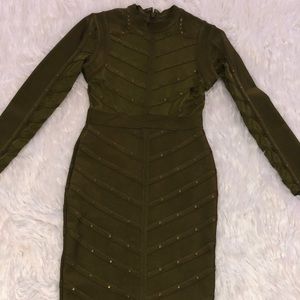 Olive Green Bandage Dress